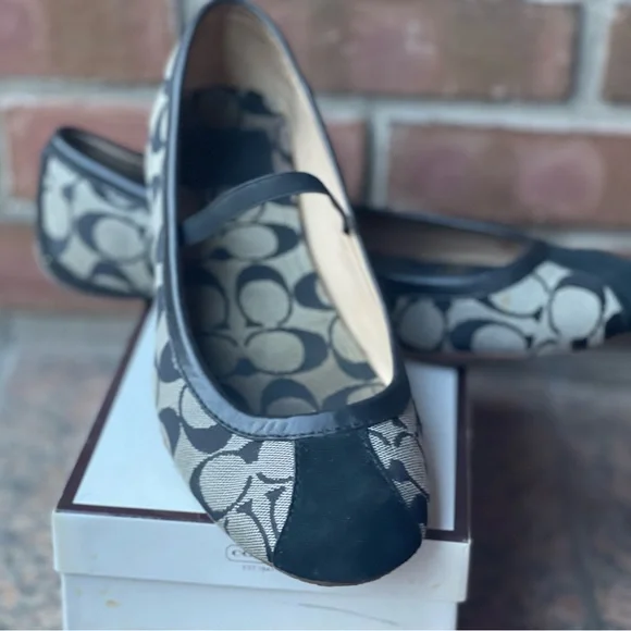 Coach Vintage Signature Judey Mary Jane Ballet Flat Black - Picture 5 of 13